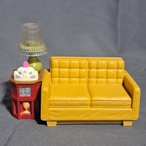 Fisher-Price‎ Loving Family Couch Sofa Side Table Attached Lamp WORKS Dollhouse